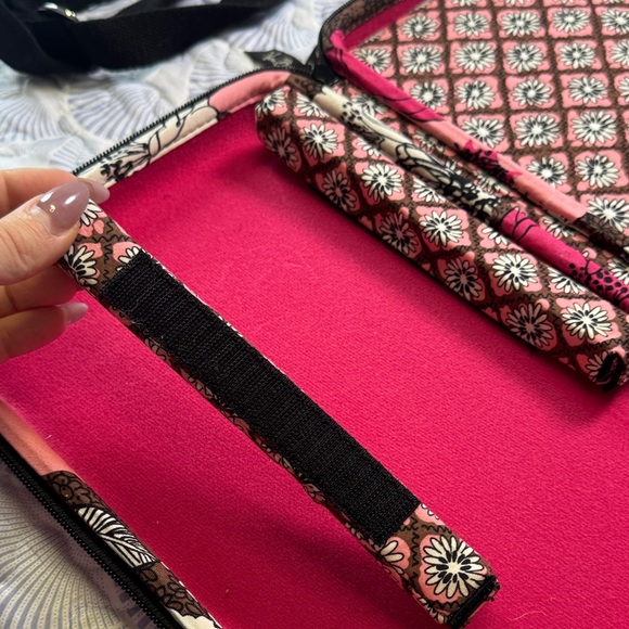 💼 Vera Bradley iPadCrossbody Case Mocha Rouge Floral Quilted Tablet Bag - Picture 4 of 8